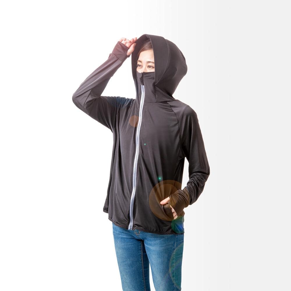 アルファックス　ＵＶプロテクトパーカーシャイン　Ｌ　ブラック