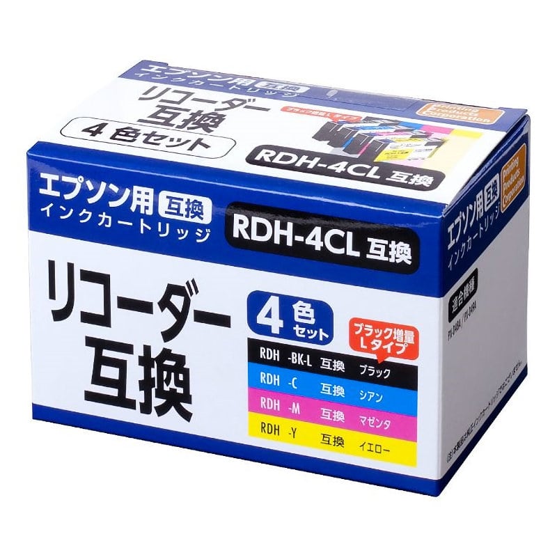 エプソン　互換インクカートリッジ　リコーダー　４色パック