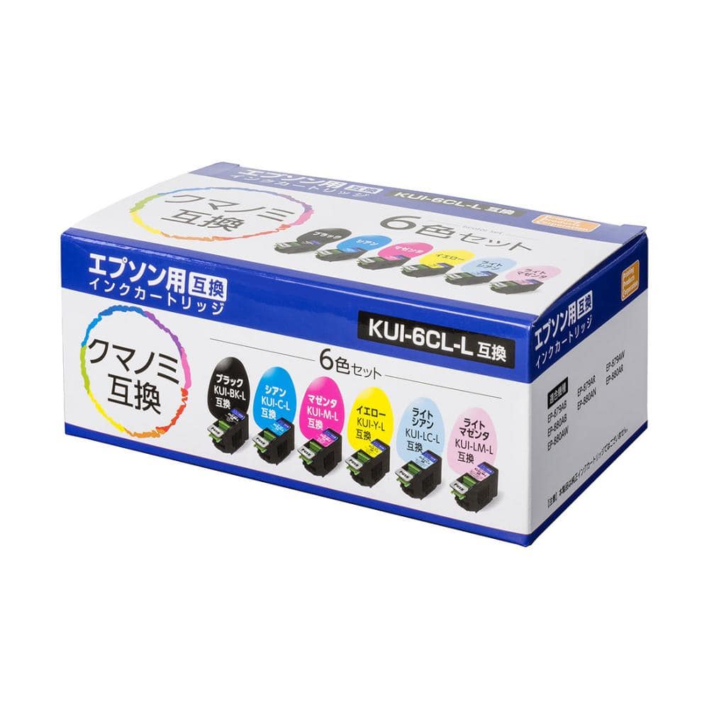 エプソン　互換インクカートリッジ　クマノミ　６色パック