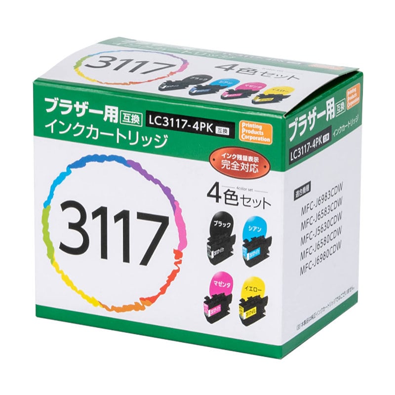 ブラザー　互換インクカートリッジ　３１１７　４色パック