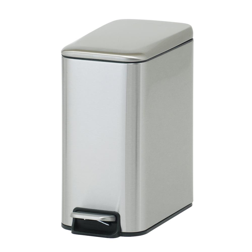 アテーナライフ　スリム型　ステンレス静音ペダルペール　５Ｌ