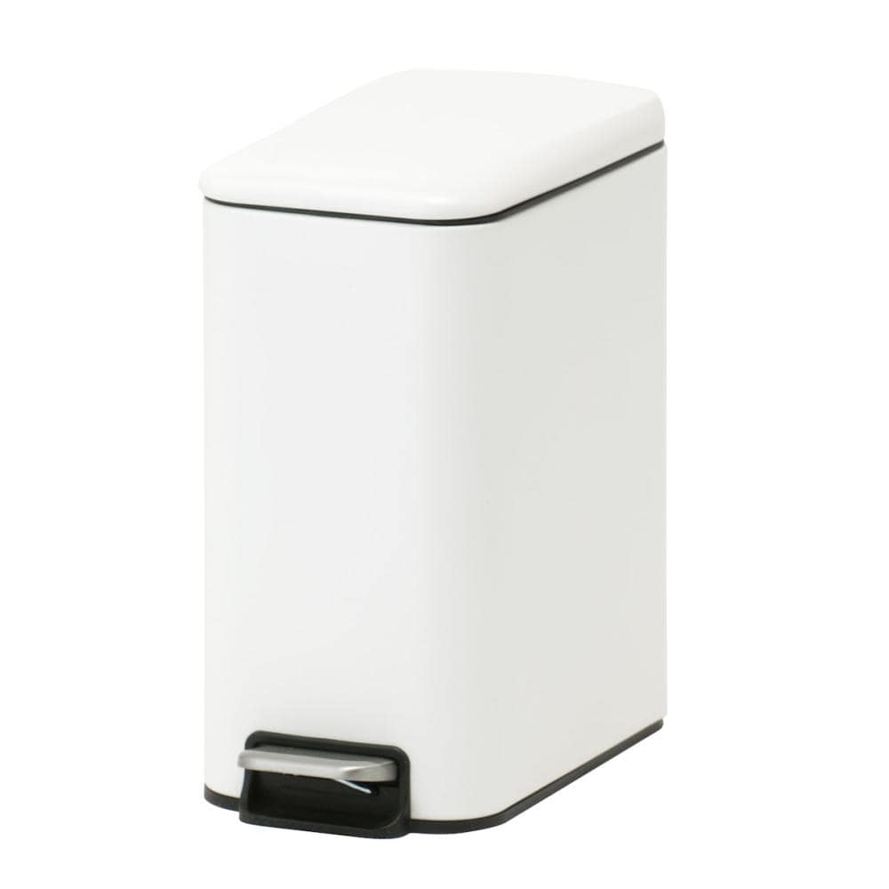 アテーナライフ　スリム型　スチール静音ペダルペール　ホワイト　５Ｌ