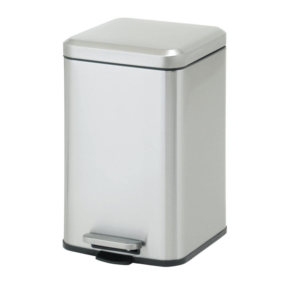 アテーナライフ　スクエア形　ステンレス静音ペダルペール　２０Ｌ