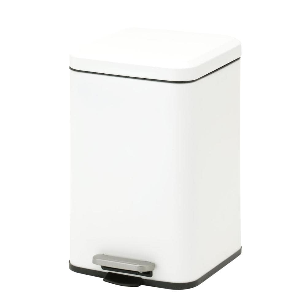 アテーナライフ　スクエア形　スチール静音ペダルペール　ホワイト　２０Ｌ