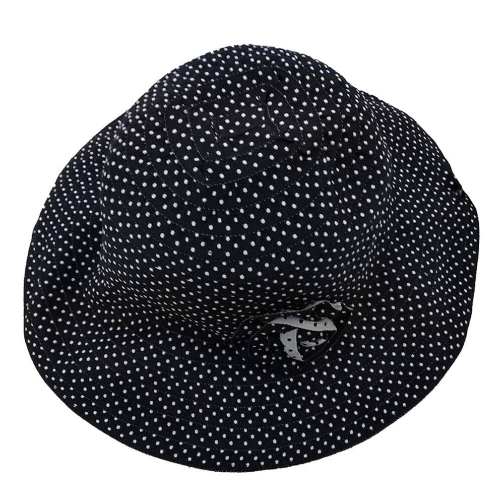 婦人帽子　ブレード　ドット花モチーフ　黒