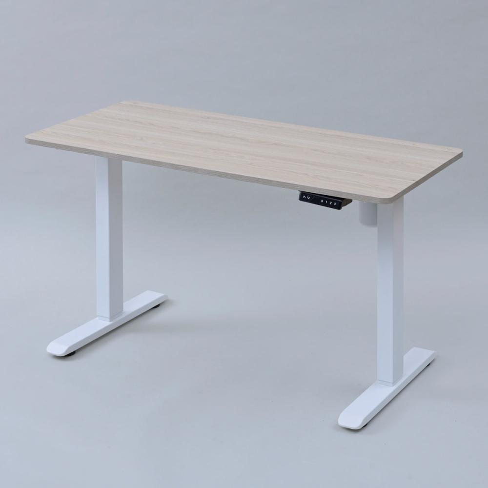 電動昇降デスク　幅１２０×高さ７１～１１６×奥行６０ｃｍ　ウォッシュドオーク／マットホワイト　ＡＥＤ１２６０（ＷＯＭＷＨ）