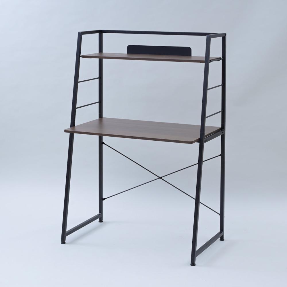 山善（ＹＡＭＡＺＥＮ）　上棚付きデスク　ダークブラウン／マットブラック　ＧＵＤ－８５５０ＤＢＲ／ＭBK）