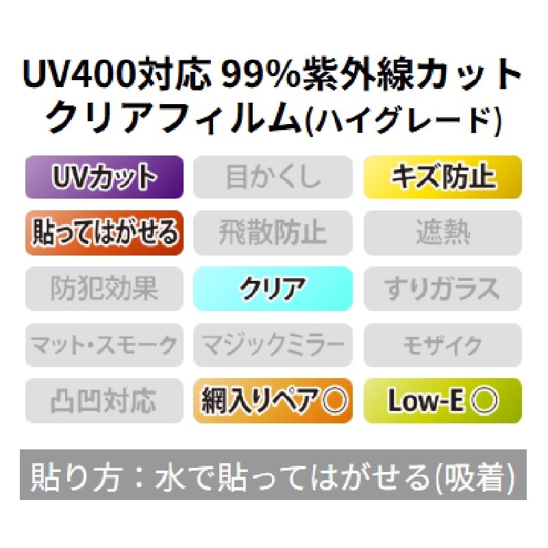 窓フィルム　ハイグレードすっきり　オーダーカット１０ｃｍ単位