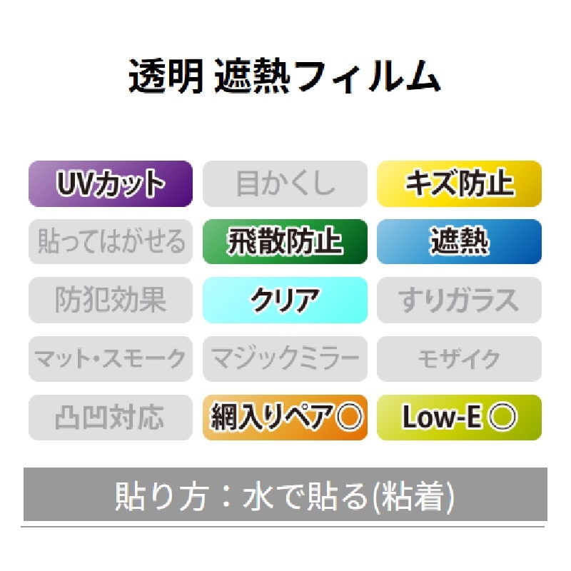 窓フィルム　透明遮熱フィルムＩＲ　オーダーカット１０ｃｍ単位