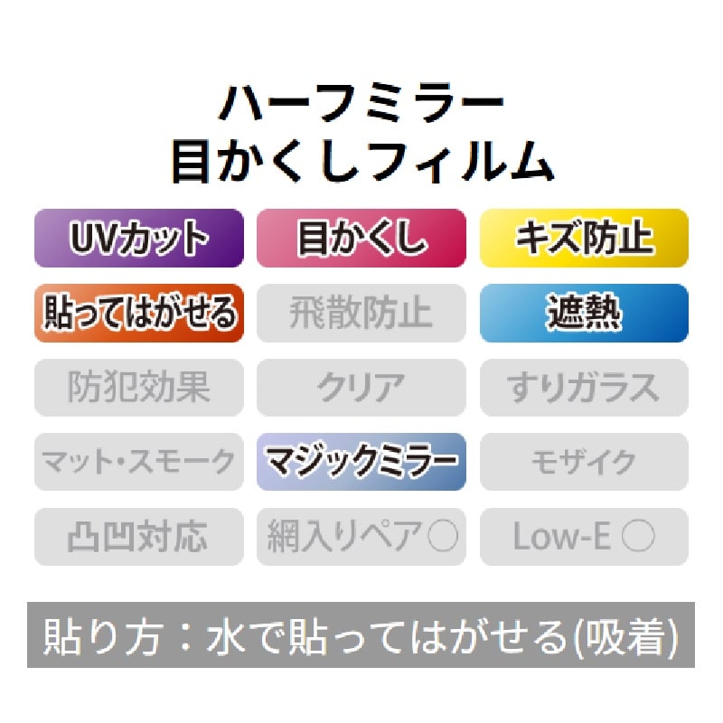 窓フィルム　ハーフミラーフィルム　オーダーカット１０ｃｍ単位