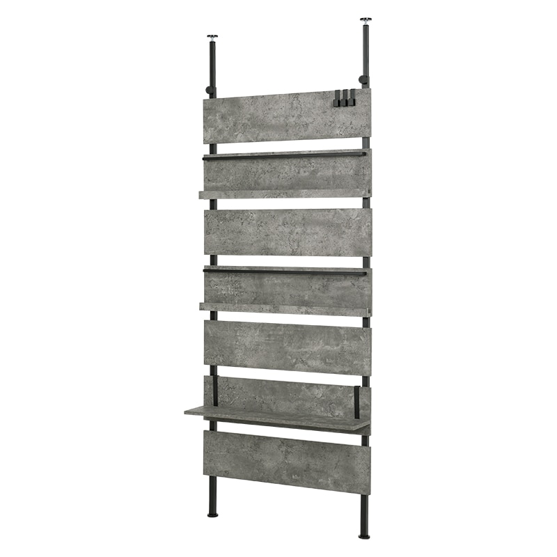 萩原　つっぱりマガジンラック　マーブルグレー　約幅８０×高さ２６５×奥行２１cm　ＫＴＲ－３１７８ＭＧＹ