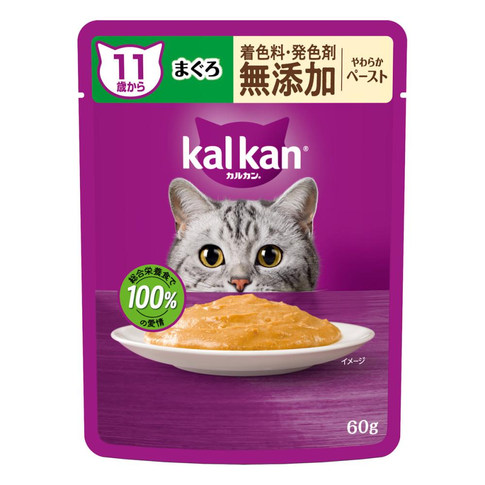 カルカンパウチ　１１歳から　やわらかペースト　まぐろ　着色料・発色剤　無添加　６０ｇ