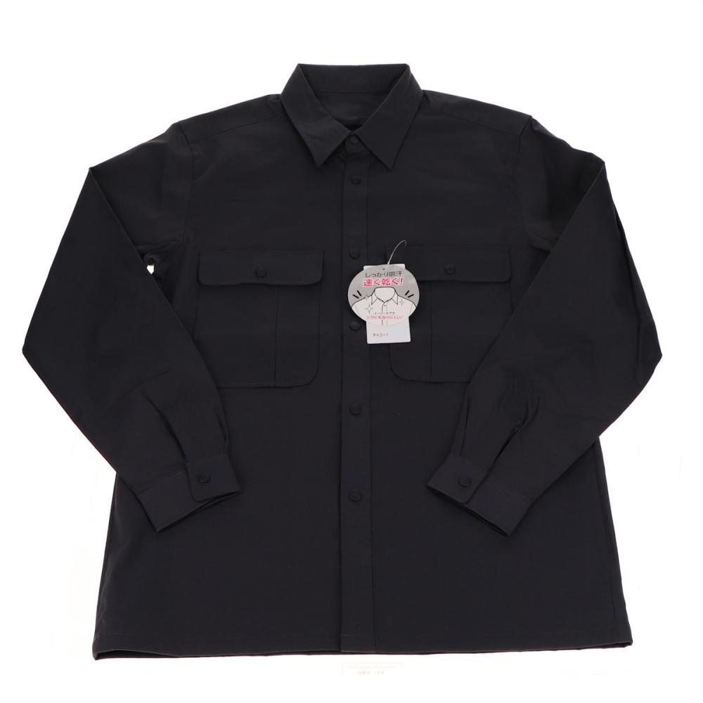 你的品牌名　ストレッチドライワークシャツ　チャコール　Ｌ