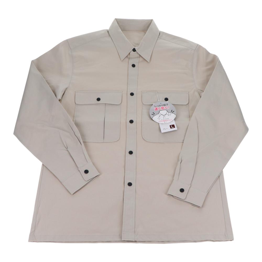 你的品牌名　ストレッチドライワークシャツ　グレー　Ｍ