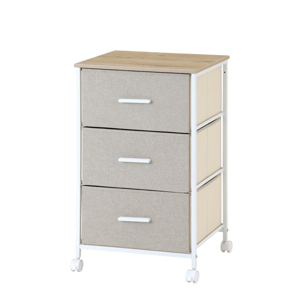 アテーナライフ　ファブリックチェスト　深型３段　ベージュ