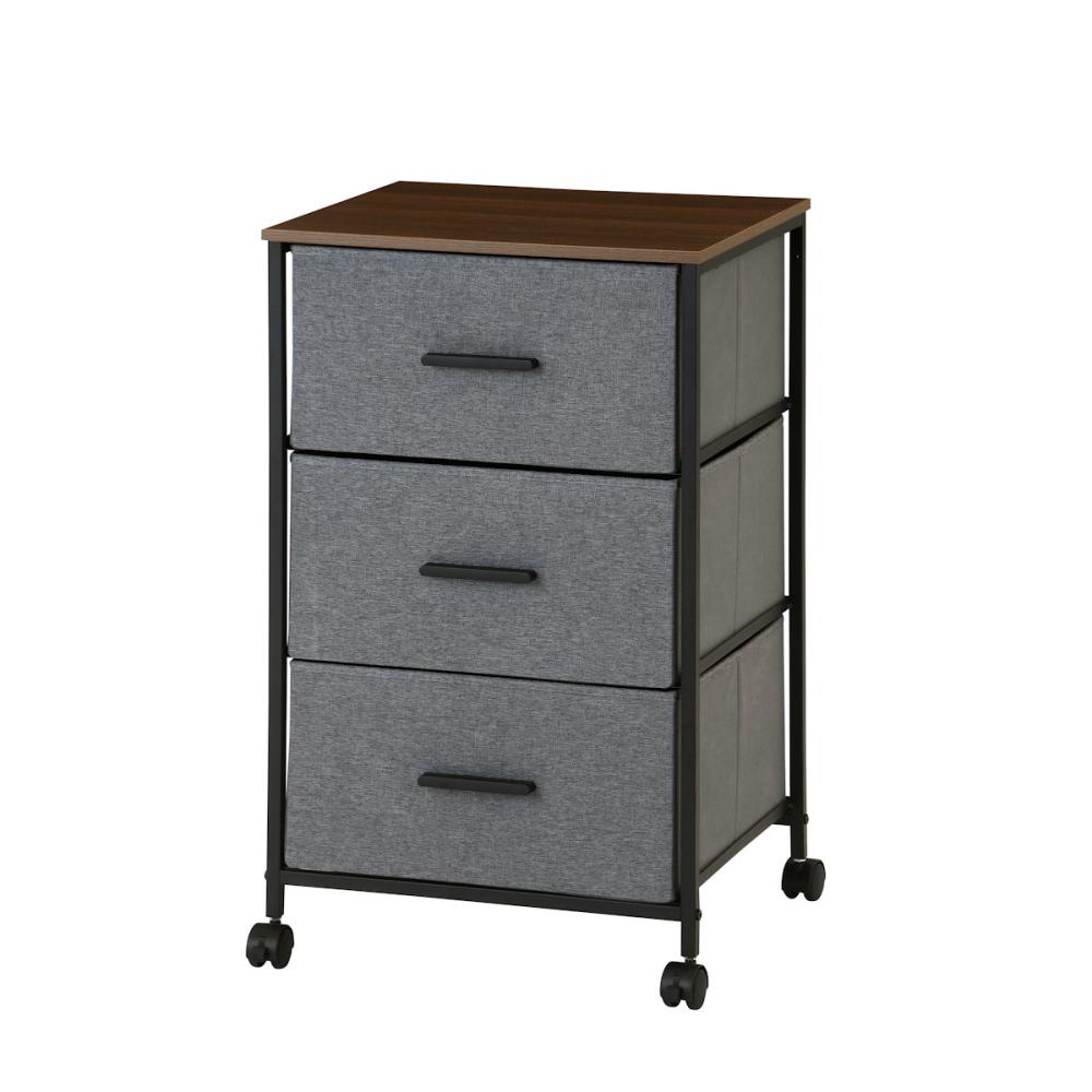 アテーナライフ　ファブリックチェスト　深型３段　グレー