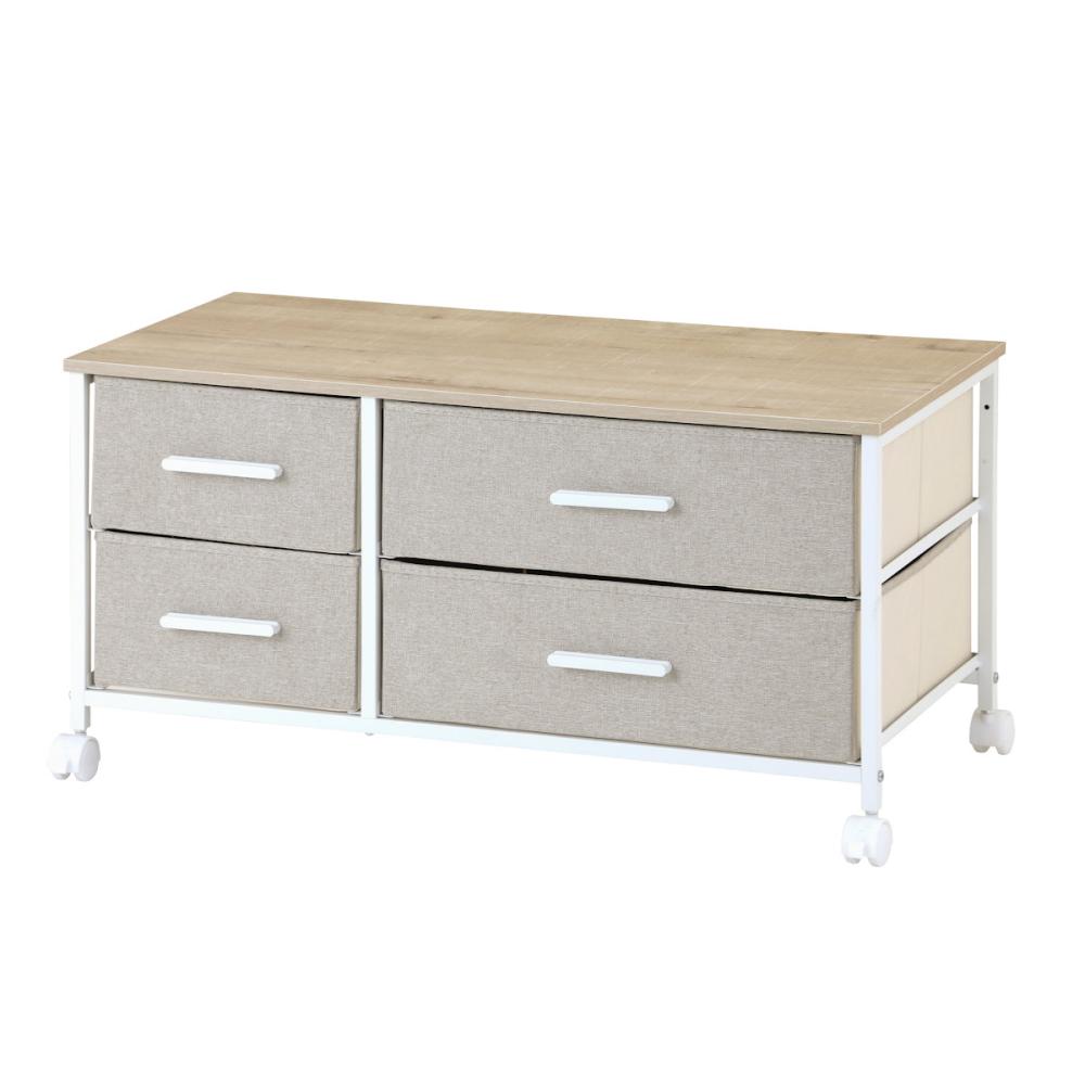 アテーナライフ　ファブリックローチェスト　浅型２段　ベージュ