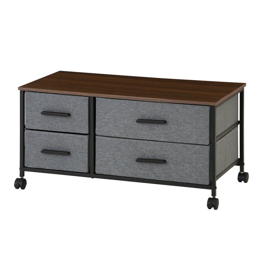 アテーナライフ　ファブリックローチェスト　浅型２段　グレー