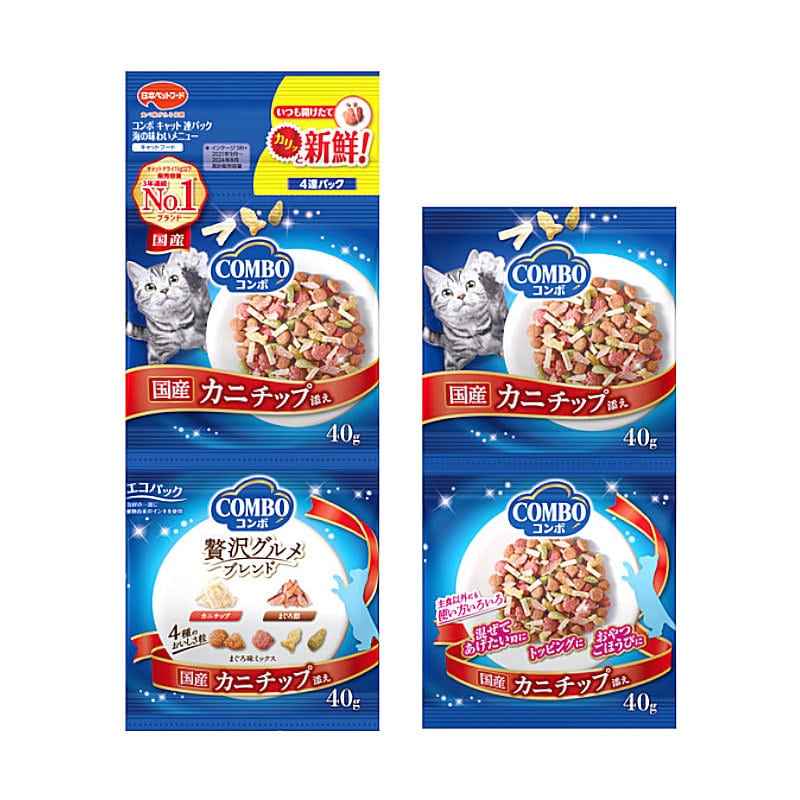 日本ペットフード　コンボ　キャット　４連パック　海の味わいメニュー　カニチップ添え　４０ｇ×４個