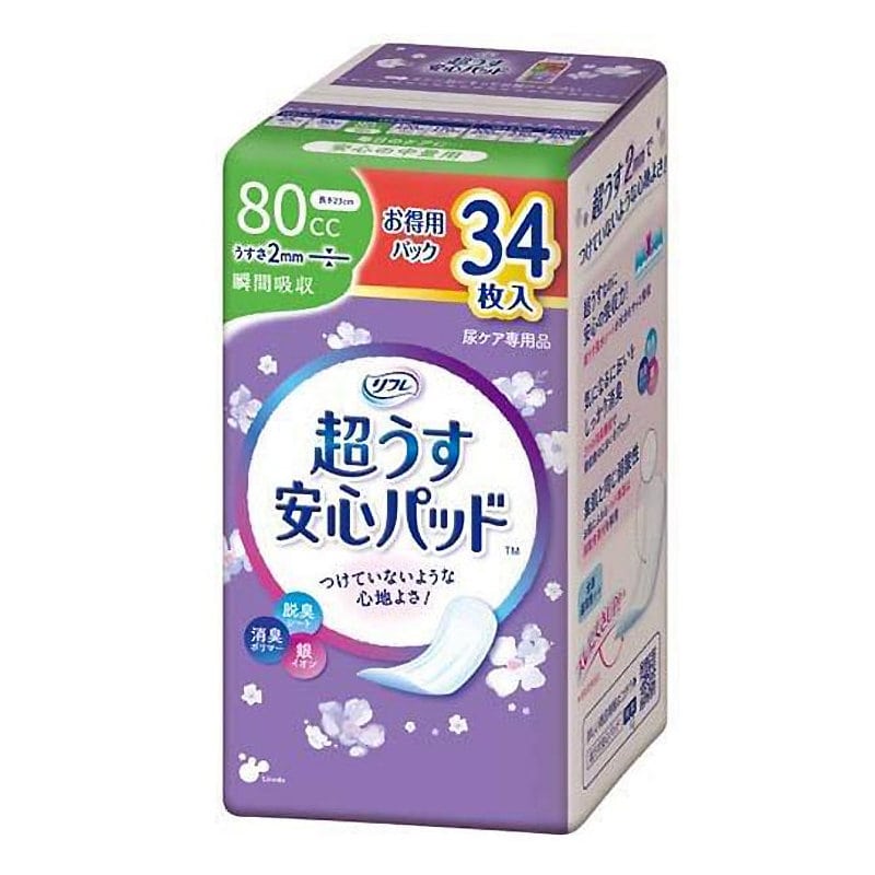 リブドゥ　リフレ　超うす安心パッド　８０ｃｃ　３４枚
