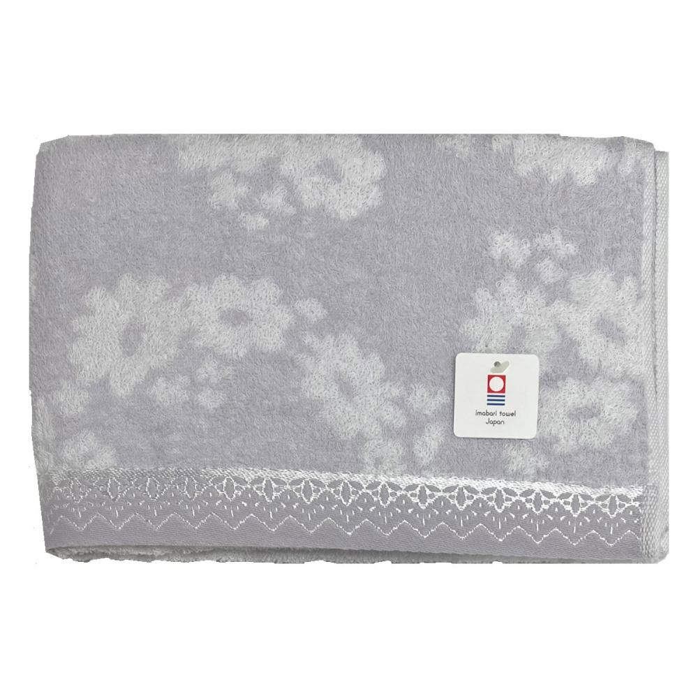 林　今治　バスタオル　フラワーワルツ　グレー