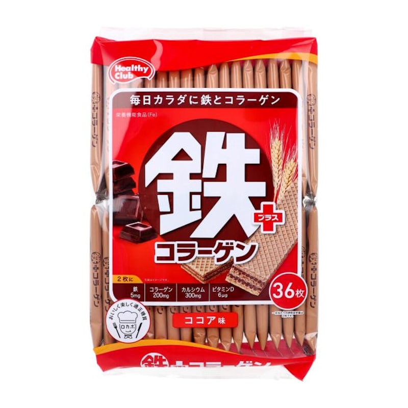 ハマダコンフェクト　鉄プラスコラーゲンウエハース　３６枚入り