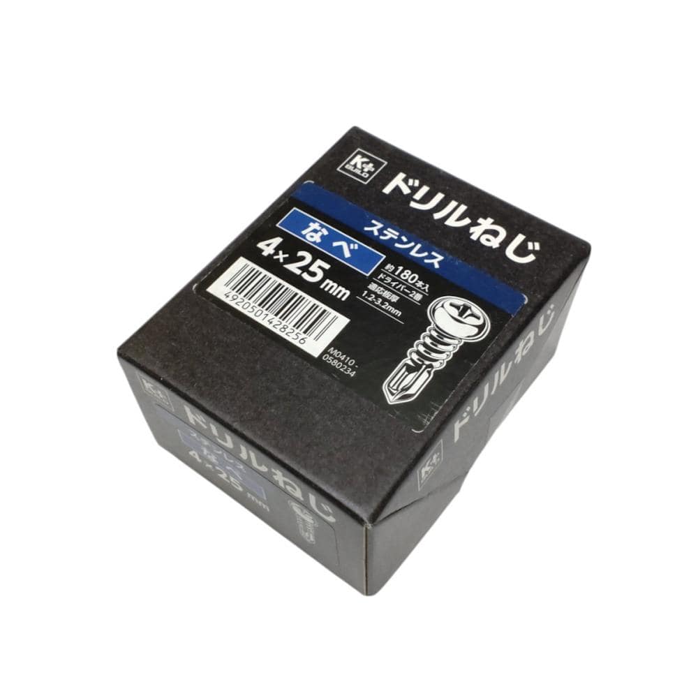 Ｋ＋ＢＵＩＬＤ　ドリルねじ　なべ　ステン　４×２５　半箱