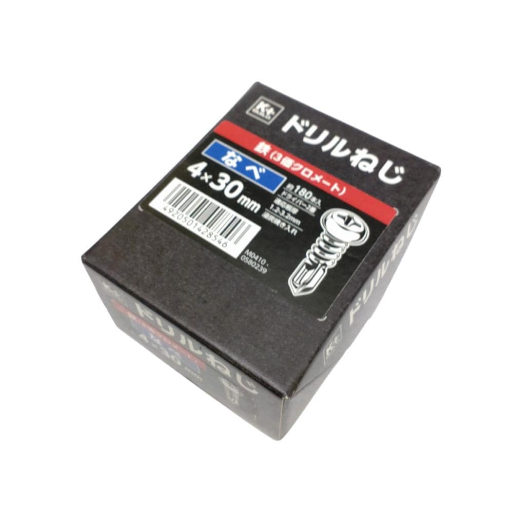 Ｋ＋ＢＵＩＬＤ　ドリルねじ　なべ　鉄　４×３０　半箱