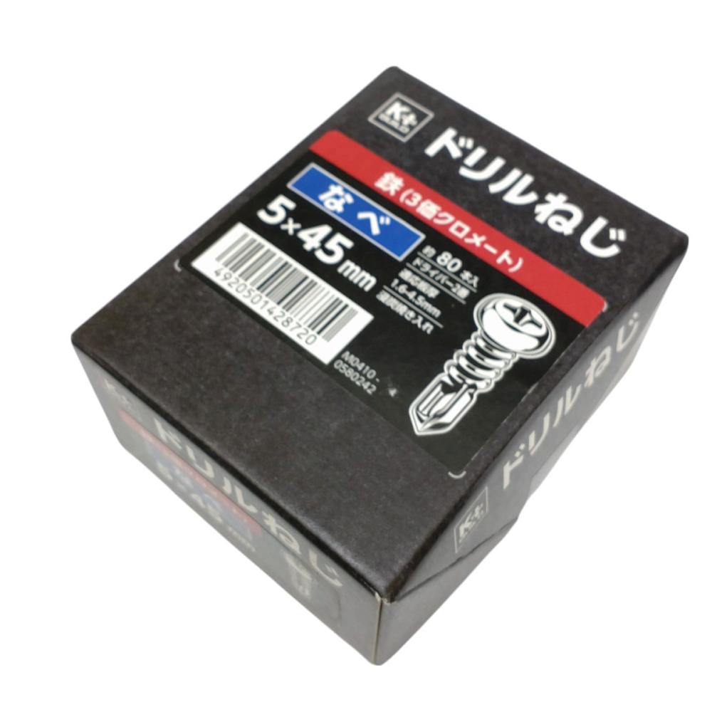 Ｋ＋ＢＵＩＬＤ　ドリルねじ　なべ　鉄　５×４５　半箱