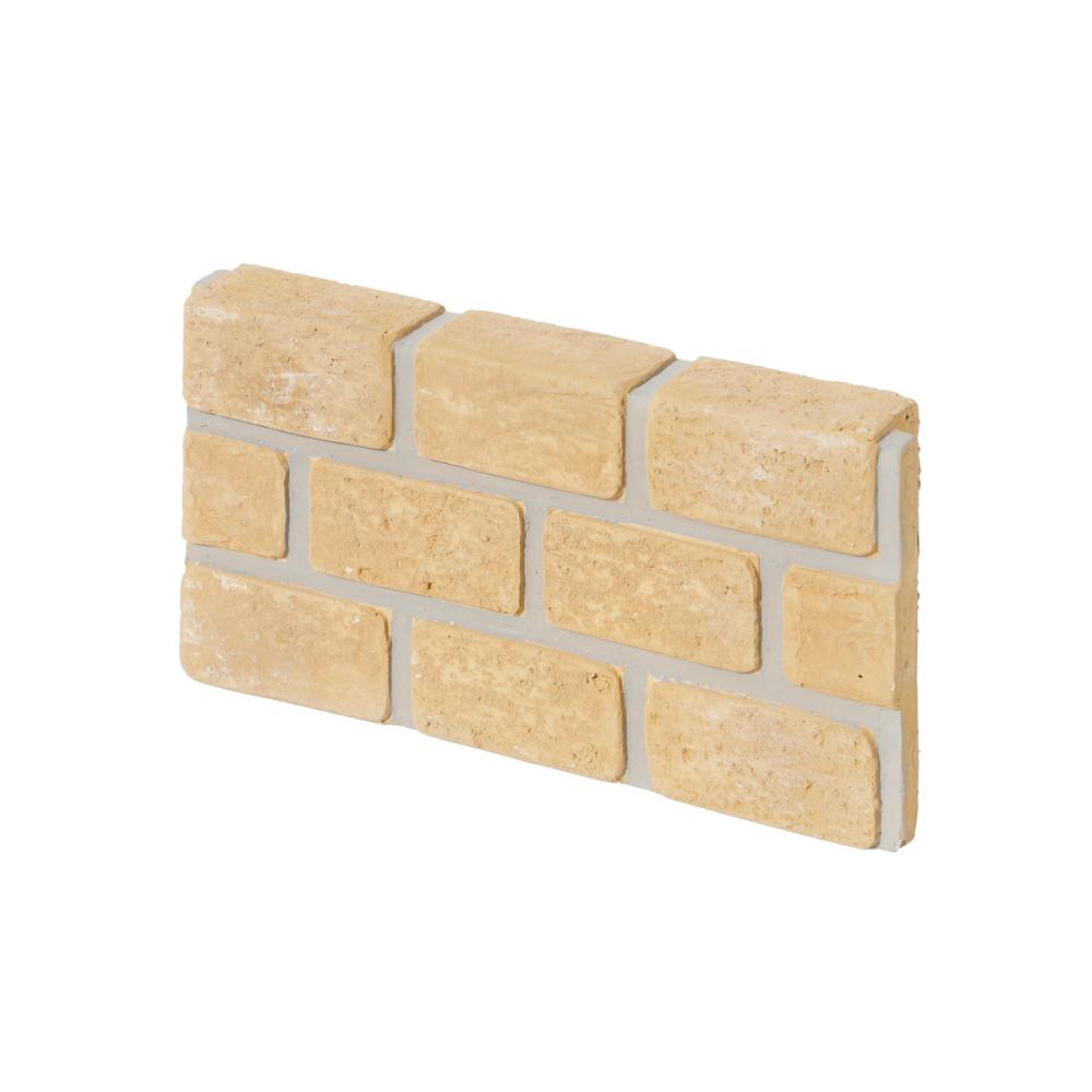 你的品牌名　レンガ調花壇ブロック　イエロー　ストレート