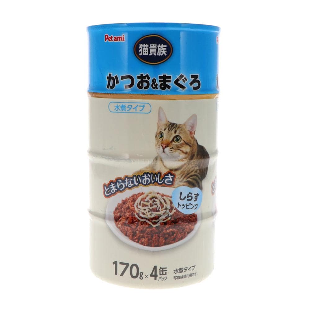Ｐｅｔａｍｉ　猫貴族　かつお＆まぐろ　しらす　１７０ｇ×４缶パック