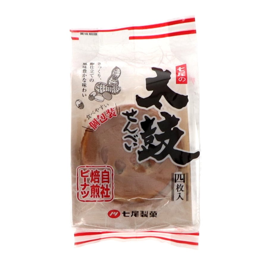 七尾製菓　ポケット太鼓せんべい　４枚