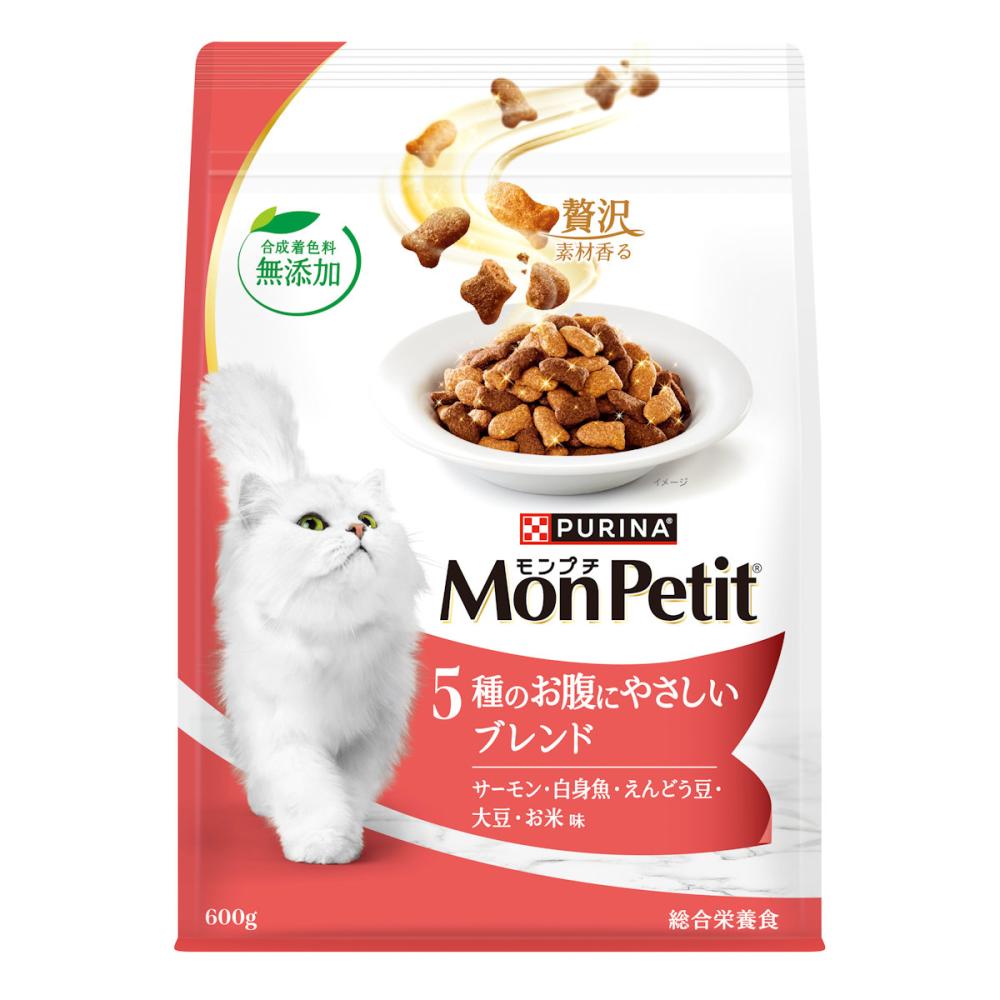 モンプチバッグ　ドライ　５種のお腹にやさしいブレンド　６００ｇ