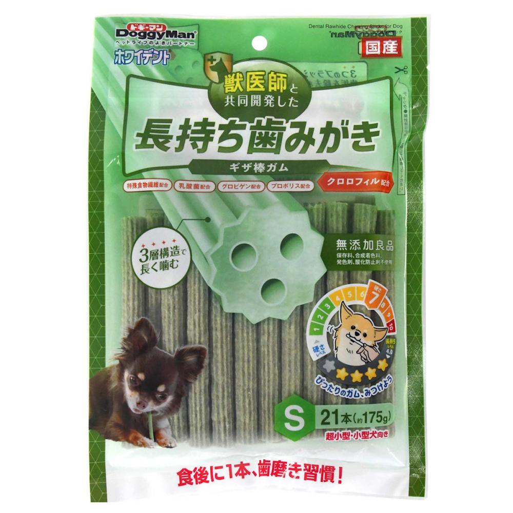 ドギーマン　ホワイデント　長持ち歯みがき　ギザ棒ガム　クロロフィル配合　２１本