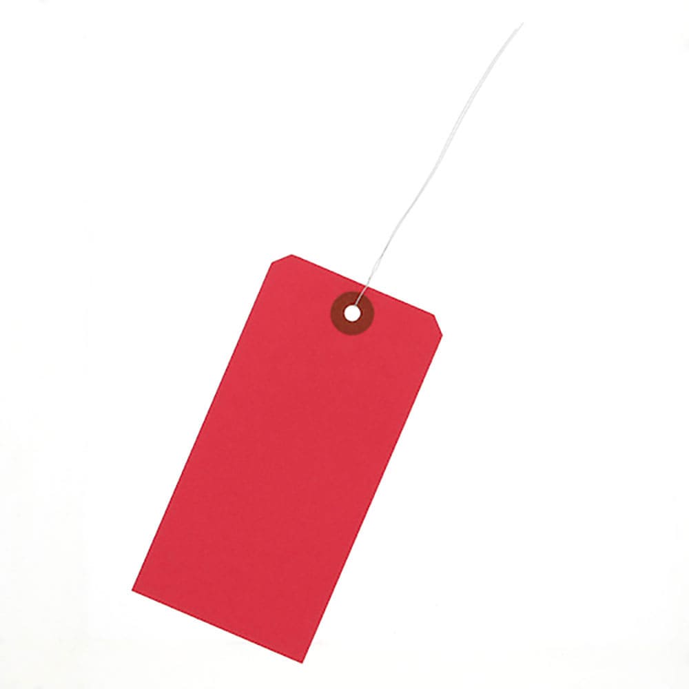 シモジマ　荷札　２号　６０×１２０　赤　１０００枚入り　３５０１７０４＿