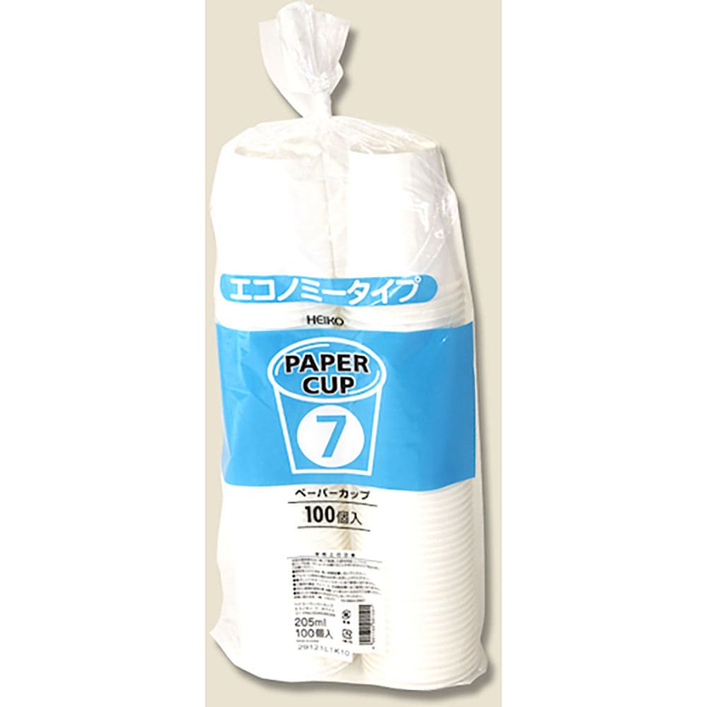 ＨＥＩＫＯ　ペーパーカップ　Ｅタイプ　７オンス　口径７３ｍｍ　ホワイト　１００個入り　４５３６０２＿