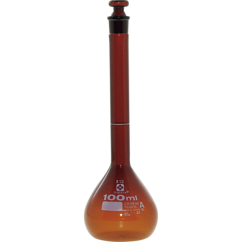 ＳＩＢＡＴＡ　メスフラスコ　スーパーグレード　茶褐色　１００ｍＬ　０２００７０－１００＿