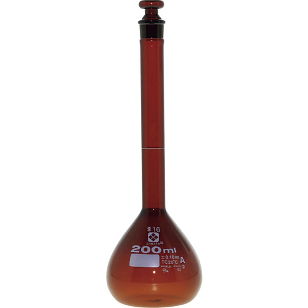 ＳＩＢＡＴＡ　メスフラスコ　スーパーグレード　茶褐色　２００ｍＬ　０２００７０－２００＿