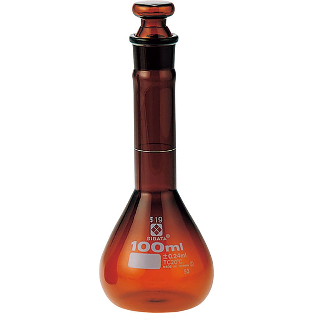 ＳＩＢＡＴＡ　メスフラスコ　茶　短形　１００ｍＬ　０２３０９０－１００＿