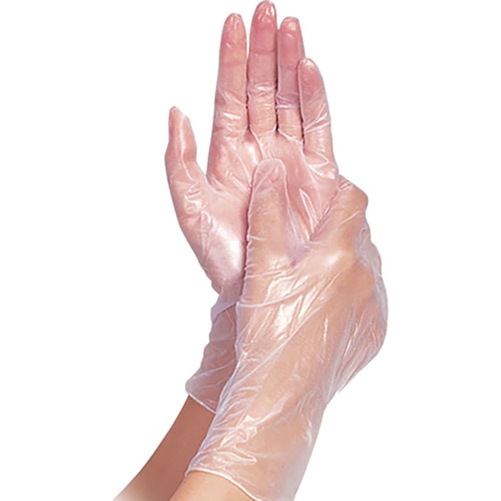 竹虎　タケトラプラスチック手袋１００パウダーフリー　Ｌ　１００枚　７５９７４＿