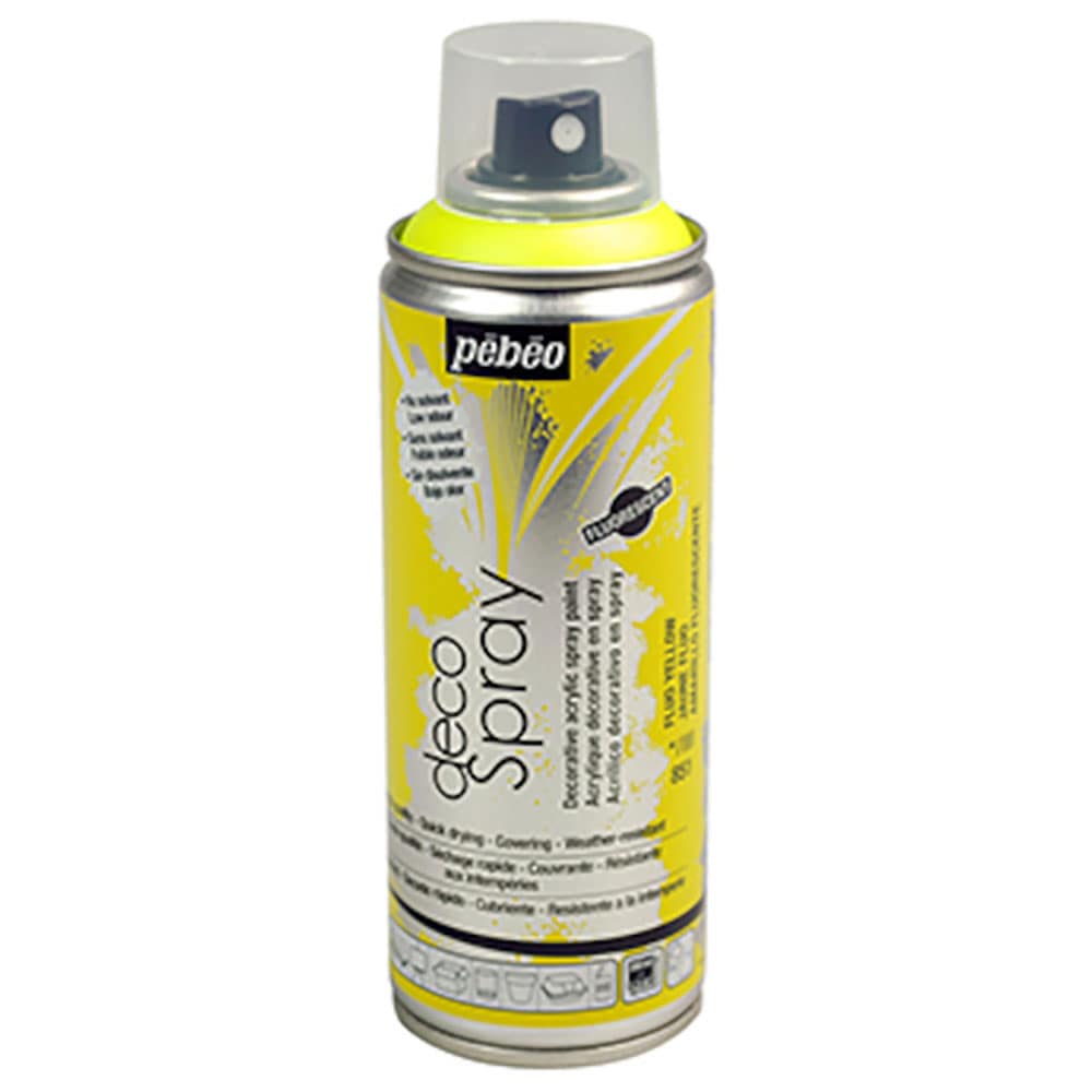 Ｐｅｂｅｏ　デコスプレー　２００ｍｌフルレセント　蛍光イエロー　９３８５１＿