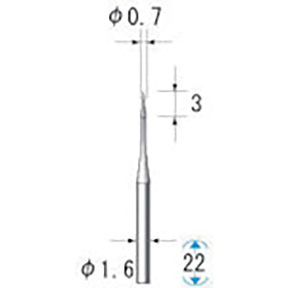 ナカニシ　電着ダイヤモンドバー　５本入　砲弾型　φ０．７×３×軸φ１．６　＃３２０　１１０８１＿