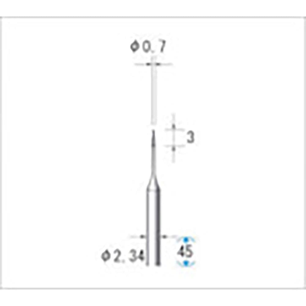 ナカニシ　電着ダイヤモンドバー　テーパー型　φ０．７×３×軸φ２．３４　＃４００　１１３０１＿
