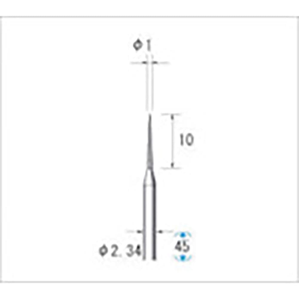 ナカニシ　電着ダイヤモンドバー　テーパー型　φ１×１０×軸φ２．３４　＃２２０　１１３０５＿