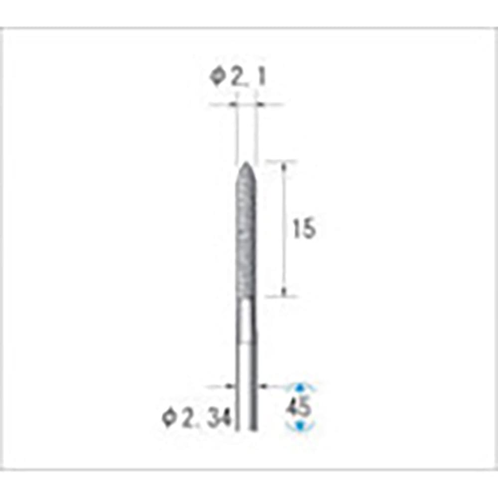 ナカニシ　電着ダイヤモンドバー　砲弾型　φ２．１×１５×軸φ２．３４　＃１３０　１１３９１＿