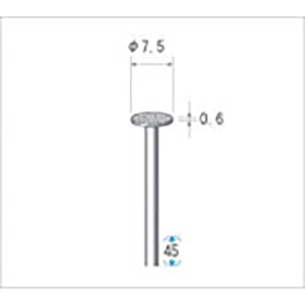 ナカニシ　電着ダイヤモンドバー　平型　φ７．５×０．６×軸φ２．３４　＃１３０　１１５０４＿