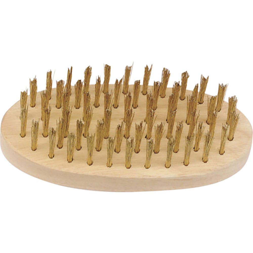 ストロングツール　木柄ワイヤーブラシ　小判型　真鍮メッキ線　線径０．３ｍｍ　１１７９６＿