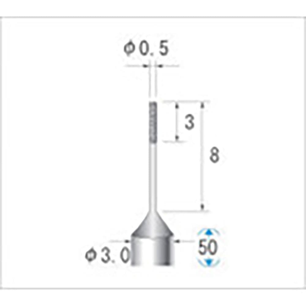 ナカニシ　ＳＰ電着小径ダイヤモンドバー　円筒型　φ０．５×３×軸φ３　＃６００　１１８１３＿