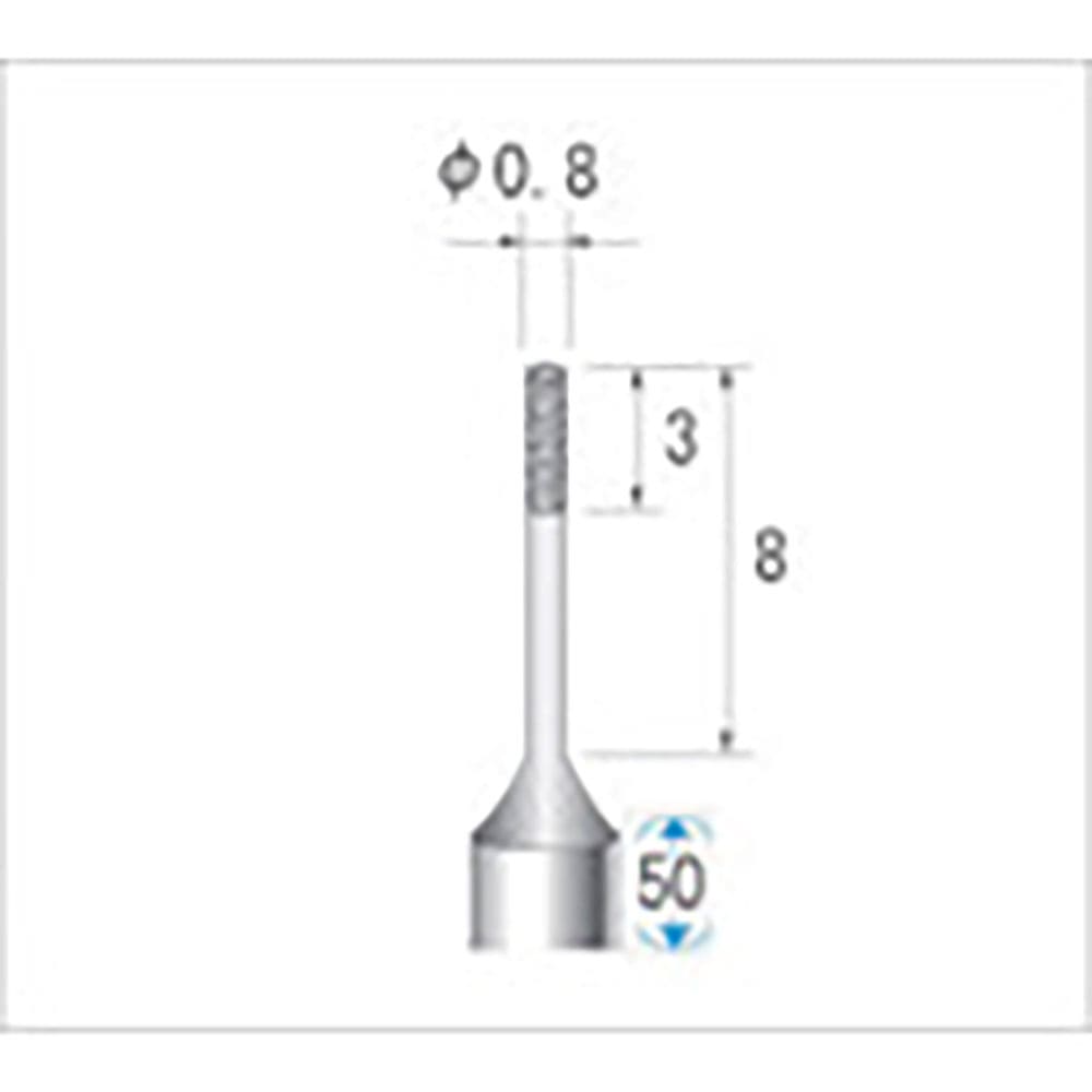 ナカニシ　ＳＰ電着小径ダイヤモンドバー　円筒型　φ０．８×３×軸φ３　＃６００　１１８１６＿