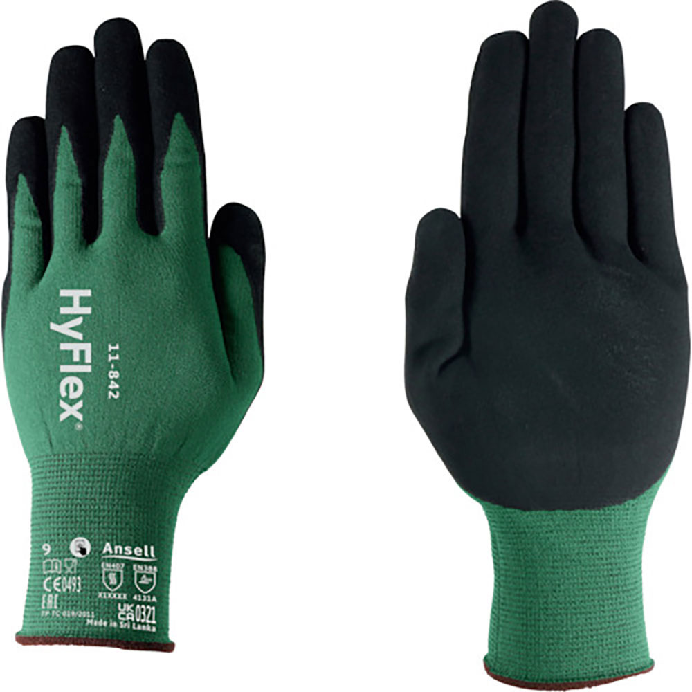 Ａｎｓｅｌｌ　ニトリル背抜き手袋　ハイフレックス　１１－８４２　ＸＬサイズ　１１－８４２－１０＿